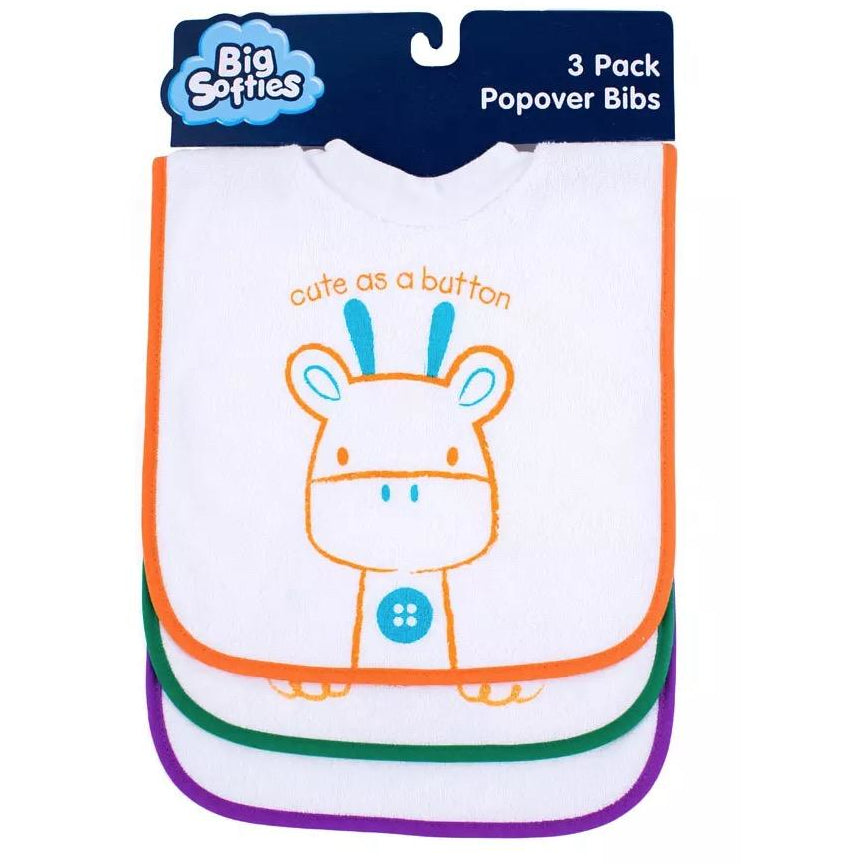 Popover Bib - Giraffe (3 Pk) - Clothing - Big Softies - Afterpay - Zippay Carry Them Close