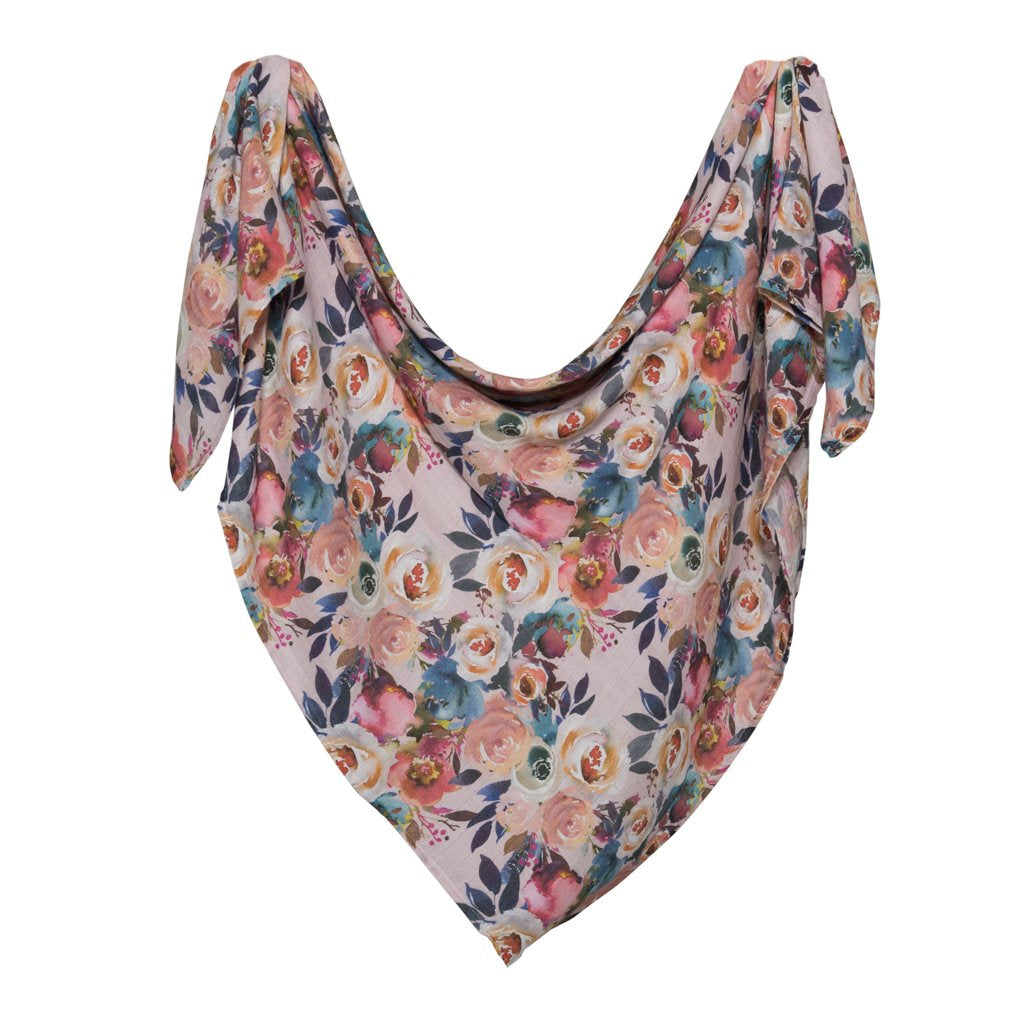 Posh Peanut - Muslin Bamboo Baby Swaddle Wrap - Dusk Rose