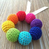 Crochet and Wooden Rattle Rainbow - Teething Necklace - Nature Bubz - Afterpay - Zippay Carry Them Close