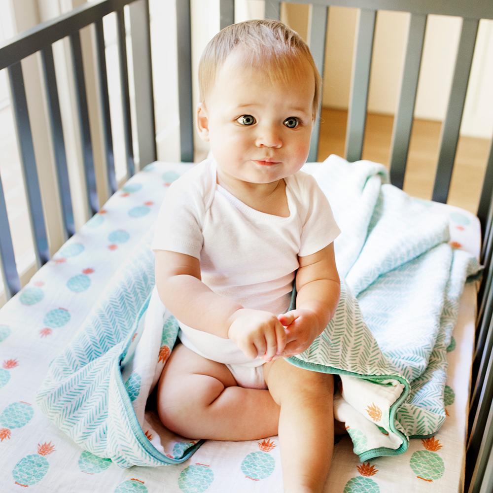 Bebe Au Lait - Muslin Snuggle Blanket - Oahu & Zig-Zag