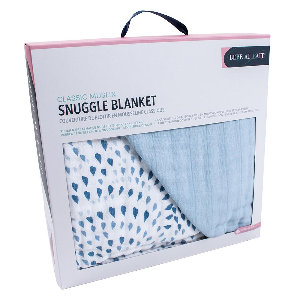 Bebe Au Lait - Muslin Snuggle Blanket - Serenity & Sky