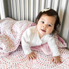 Bebe Au Lait - Muslin Snuggle Blanket - Rose Quartz & Petal