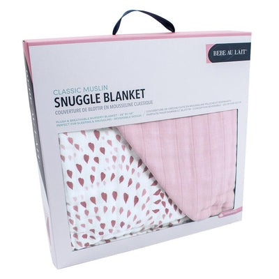 Bebe Au Lait - Muslin Snuggle Blanket - Rose Quartz & Petal