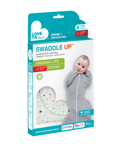 Love to Dream - Love to Swaddle Up Organic Lite 0.2 TOG - Cream (NEW)
