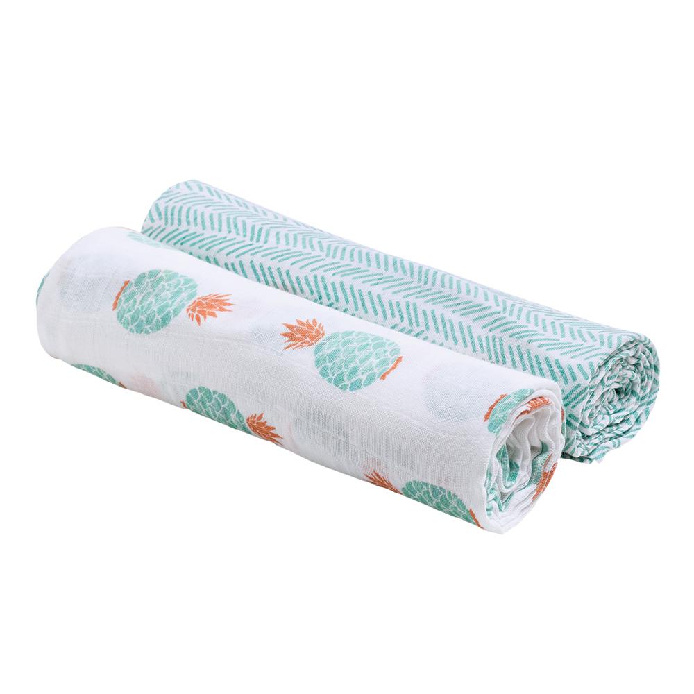 Bebe Au Lait - Muslin Baby Swaddle - Oahu & Zig-Zag (2pk)