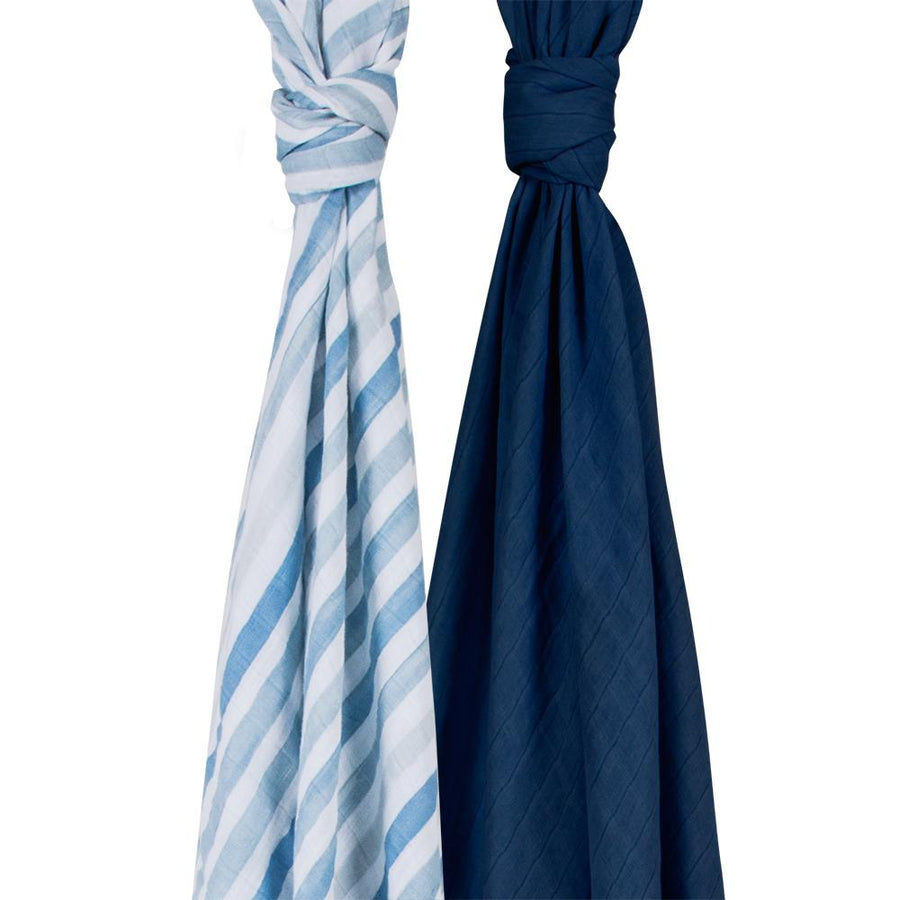 Bebe Au Lait - Bamboo Baby Swaddle - Sailor & Carmel Bay (2pk)