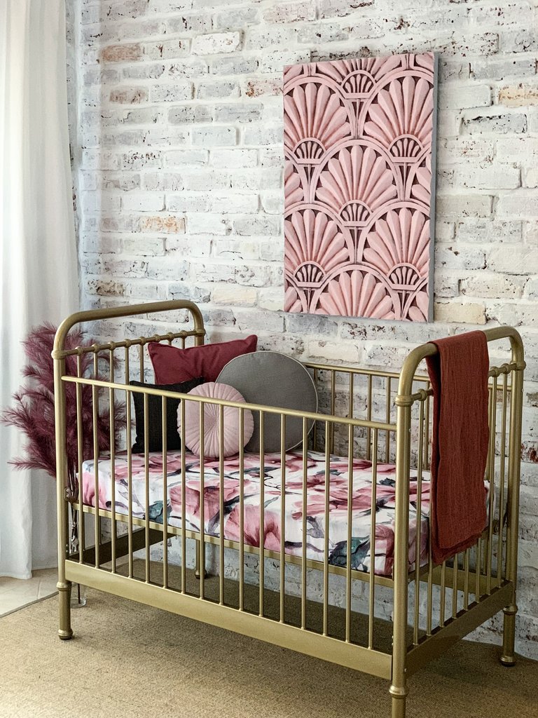 Pop Ya Tot - Cotton Muslin Cot Sheet - Sakura