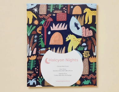 Halcyon Nights - Change Mat Cover or Bassinet Sheet - KAKADU