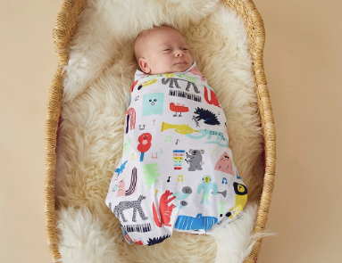 Halcyon Nights - Baby Swaddle Wrap - Big Band Party