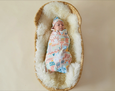 Halcyon Nights - Baby Swaddle Wrap - SUNSET KAKADU