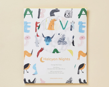 Halcyon Nights - Change Mat Cover or Bassinet Sheet - ABC OF ANIMALS