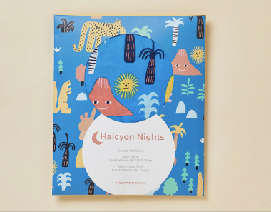 Halcyon Nights - Change Mat Cover or Bassinet Sheet - MEGAFAUNA