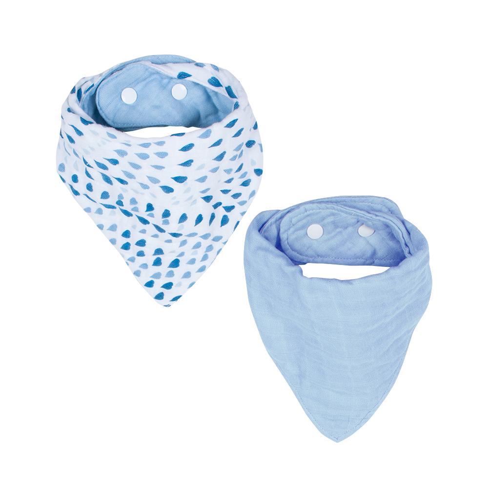 Bebe Au Lait - Muslin Bandana Bibs (2pk) - Serenity & Sky