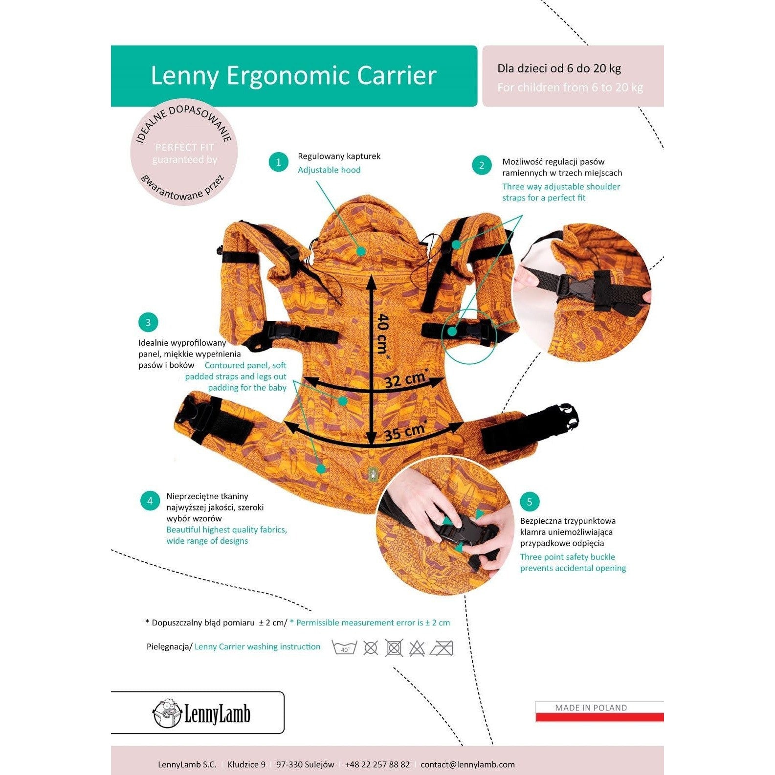 Lenny Lamb Ergonomic Carrier (BABY) - Norwegian Diamond, , Baby Carrier, Lenny Lamb, Carry Them Close  - 2