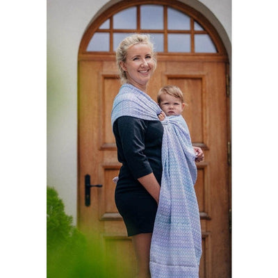 Lenny Lamb Ring Sling - Little Love Summer Sky (Merino, Silk, Wool, Cashmere, Cotton), , Ring Sling, Lenny Lamb, Carry Them Close  - 7