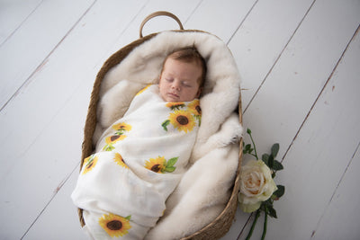 Kute Cuddles - Organic Bamboo Muslin Swaddle - Sunny