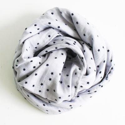 Alimrose Muslin Swaddle - Starry Night Grey