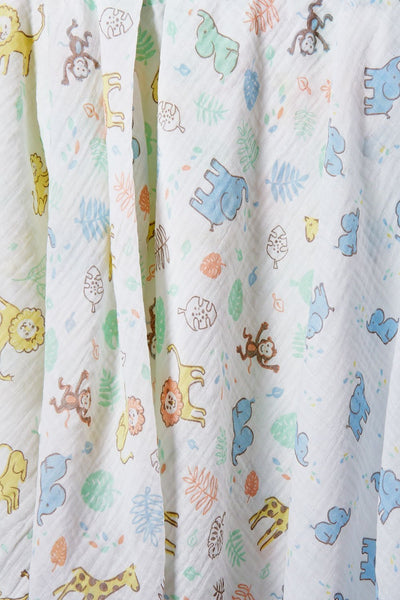 The Little Linen Company - Cotton Muslin Baby Swaddle (3Pk) - Jungle Mates