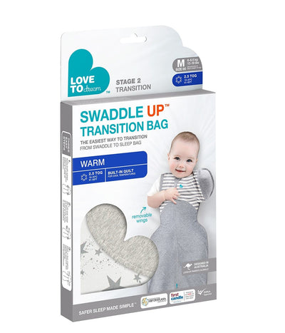 Love to Dream - Swaddle Up Transition Bag (50/50) WARM - White