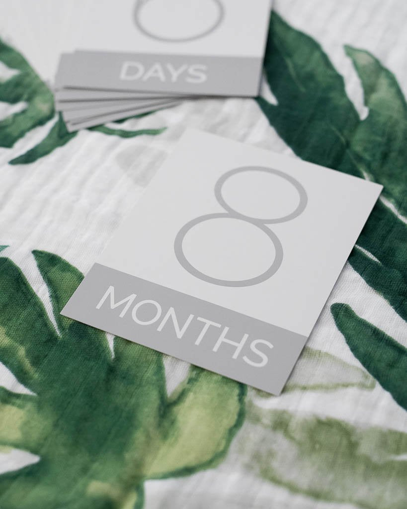 Little Unicorn - Photo Blanket Swaddle & Milestone Set - Tropical Leaf