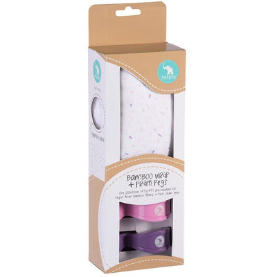 All4Ella Bamboo Baby Swaddle Wrap & Pram Peg Set - Sprinkle Pink - Swaddle - All4Ella - Afterpay - Zippay Carry Them Close