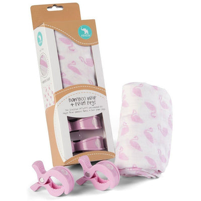 All4Ella Bamboo Baby Swaddle Wrap & Pram Peg Set - Swan - Swaddle - All4Ella - Afterpay - Zippay Carry Them Close