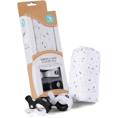 All4Ella Bamboo Baby Swaddle Wrap & Pram Peg Set - Sprinkle Black - Swaddle - All4Ella - Afterpay - Zippay Carry Them Close