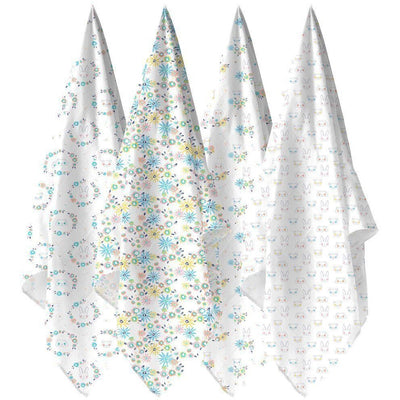 Weegoamigo Muslin Swaddle Wraps - Bunny Floral (4pk) - Swaddle - Weegoamigo - Afterpay - Zippay Carry Them Close