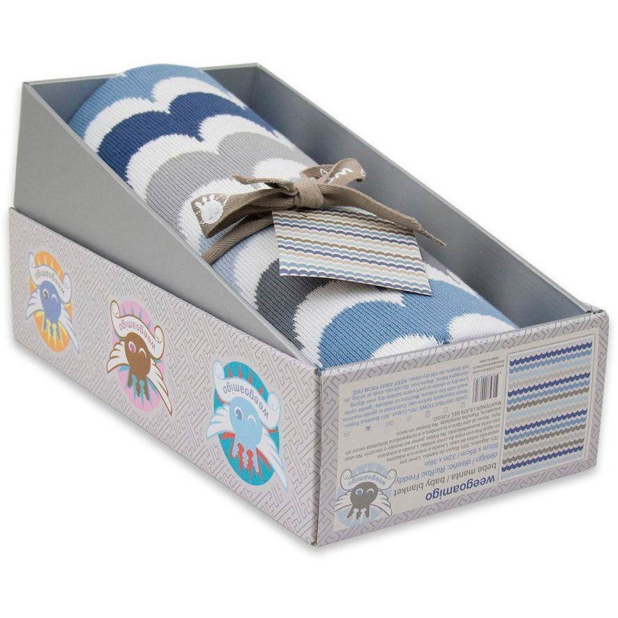 Weegoamigo Bamboo Knitted Baby Blanket - RicRac Freddy - Baby Blankets - Weegoamigo - Afterpay - Zippay Carry Them Close