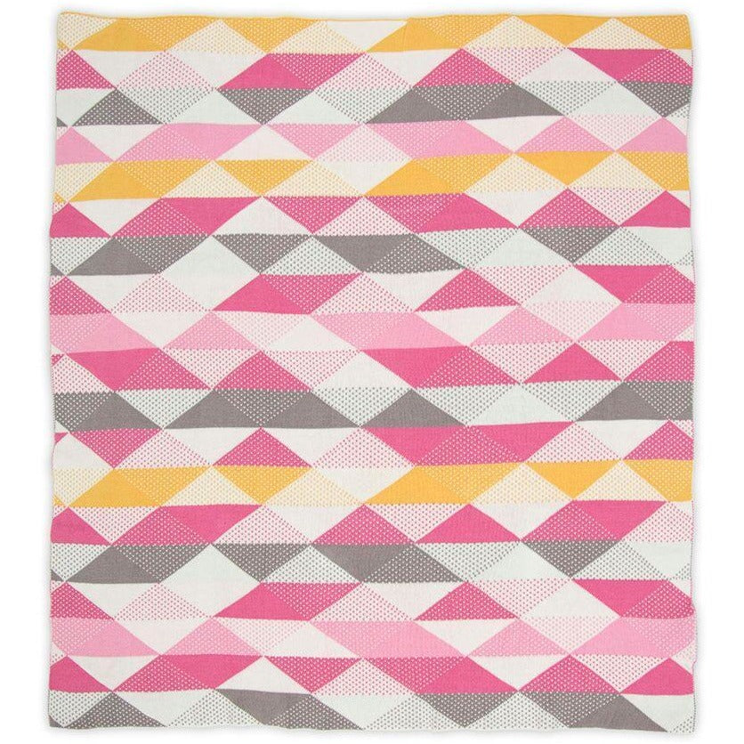 Weegoamigo Bamboo Knitted Baby Blanket - Geo Pink - Baby Blankets - Weegoamigo - Afterpay - Zippay Carry Them Close