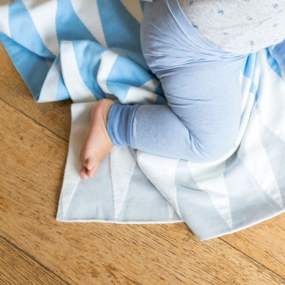 Weegoamigo Cotton Knitted Blanket - Carousel Blue - Baby Blankets - Weegoamigo - Afterpay - Zippay Carry Them Close