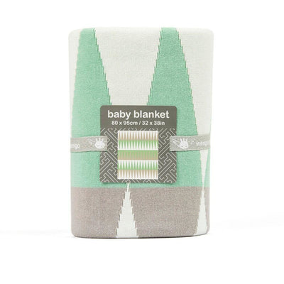 Weegoamigo Cotton Knitted Blanket - Ziggy Green - Baby Blankets - Weegoamigo - Afterpay - Zippay Carry Them Close
