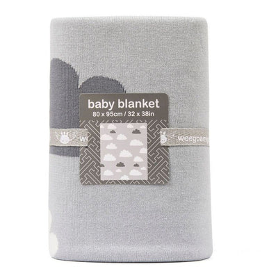 Weegoamigo Cotton Knitted Blanket - Sky High Silver - Baby Blankets - Weegoamigo - Afterpay - Zippay Carry Them Close