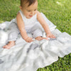 Weegoamigo Cotton Knitted Blanket - Sky High Silver - Baby Blankets - Weegoamigo - Afterpay - Zippay Carry Them Close