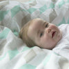 Weegoamigo Muslin Swaddle Wraps - Herringbone Teal - Swaddle - Weegoamigo - Afterpay - Zippay Carry Them Close