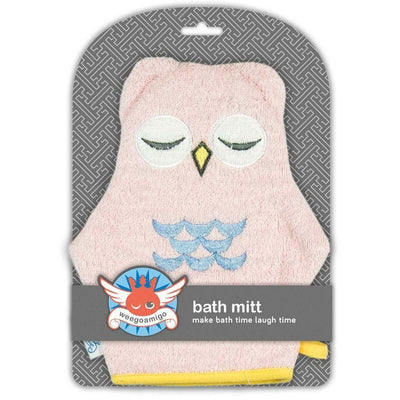 Weegoamigo Bath Mitt - Pink Owl - Bath - Weegoamigo - Afterpay - Zippay Carry Them Close
