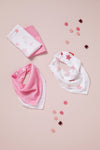 The Little Linen Company - Bamboo Bib & Washer (Multi Pack) - Stars Pink