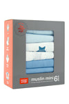 Weegoamigo - Bamboo Mini Muslin (6pk) - Stars Blue