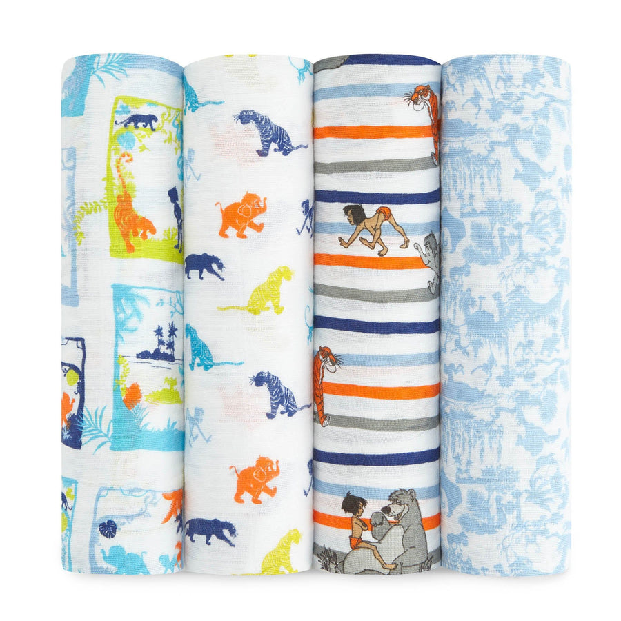 Aden and Anais - Disney Classic Swaddles - Jungle Book (4 Pack)