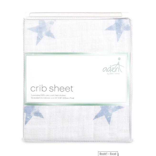 Aden and Anais - Aden by Aden + Anais - Cot Sheet Muslin - Dapper Stars