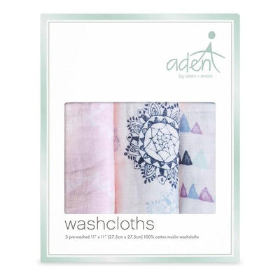Aden and Anais - Aden by Anais - Wash Cloth Set - Pretty Pink