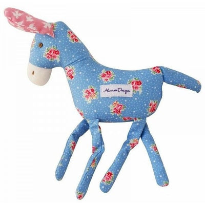 Alimrose - Donkey Toy Rattle - Blue Floral - Toys - Alimrose - Afterpay - Zippay Carry Them Close