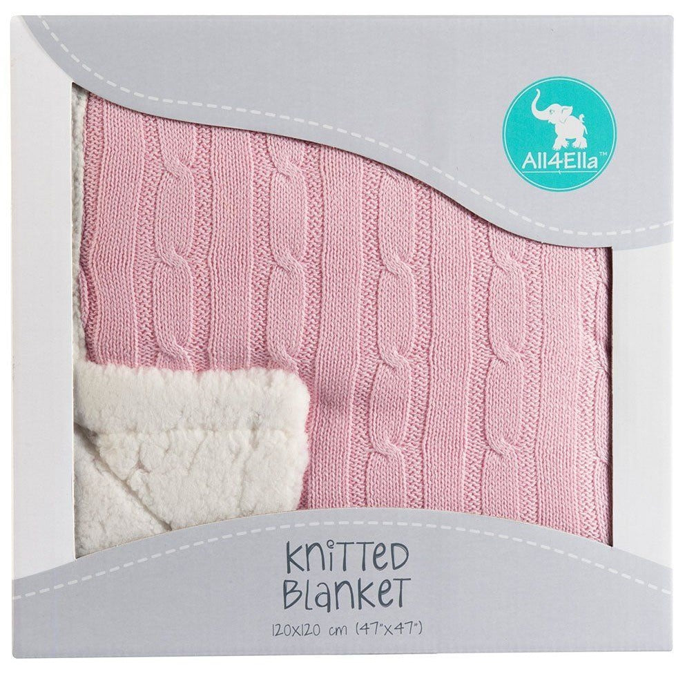 All4Ella - Knitted Blanket Pink - Baby Blankets - All4Ella - Afterpay - Zippay Carry Them Close
