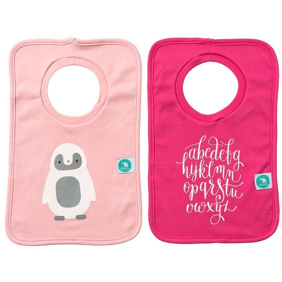 All4Ella Bibs Pull over Head (Set 2) - Alphabet Pink - Clothing - All4Ella - Afterpay - Zippay Carry Them Close