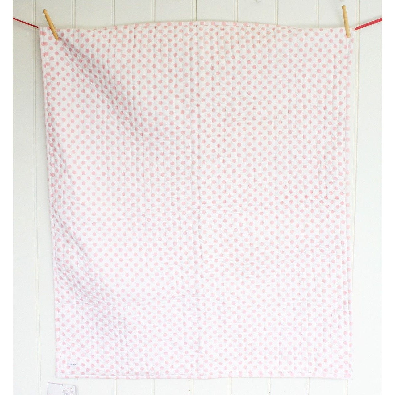 Alimrose Reversible Cot Blanket Quilt - Audrey Pink Polka - Baby Blankets - Alimrose - Afterpay - Zippay Carry Them Close