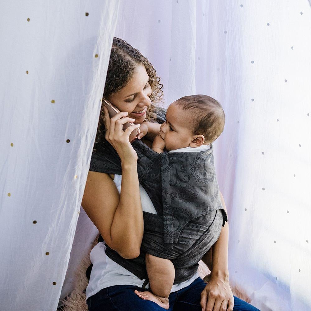 Fidella Fly Tai - MeiTai babycarrier Classic Persian Paisley Charming Black (Baby Size - From Birth)