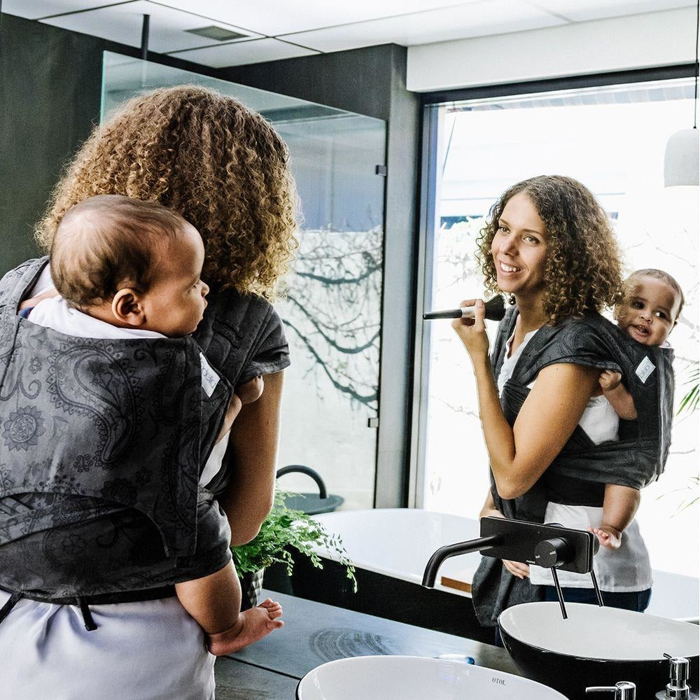 Fidella Fly Tai - MeiTai babycarrier Classic Persian Paisley Charming Black (Baby Size - From Birth)