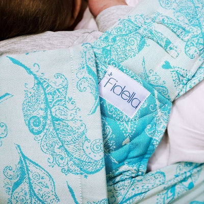 Fidella Fly Tai - MeiTai babycarrier Feather Rain - scuba blue (Baby +) - Meh Dai - Fidella - Afterpay - Zippay Carry Them Close