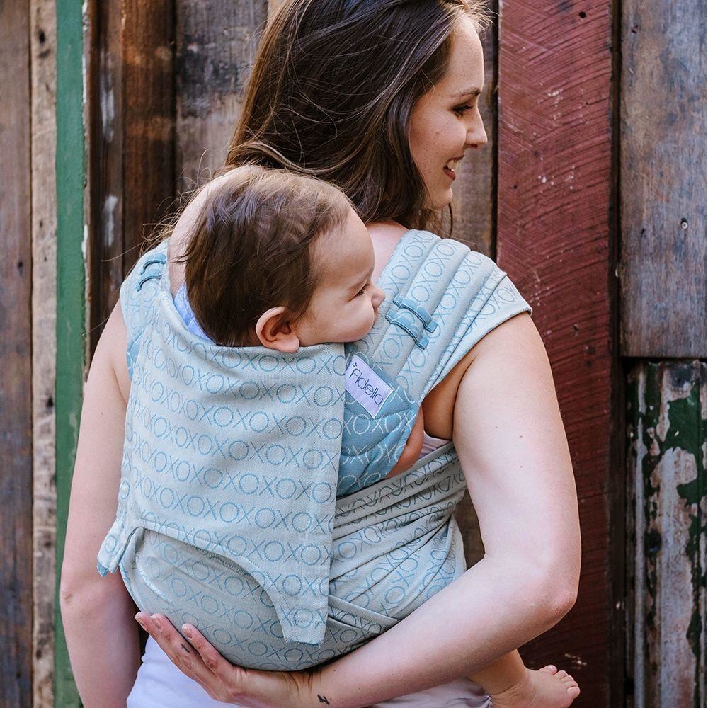 Fidella Fly Tai - MeiTai babycarrier Limited Edition Hugs and Kisses - blue heaven (Baby Size - From Birth) - Meh Dai - Fidella - Afterpay - Zippay Carry Them Close