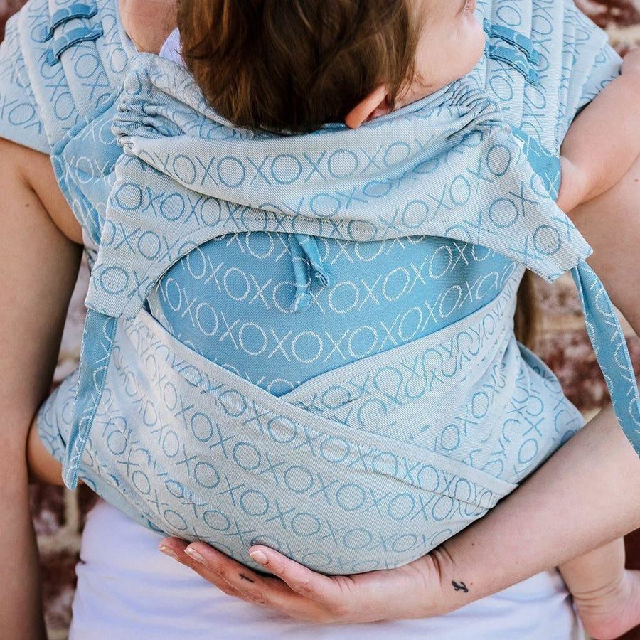 Fidella Fly Tai - MeiTai babycarrier Limited Edition Hugs and Kisses - blue heaven (Baby Size - From Birth) - Meh Dai - Fidella - Afterpay - Zippay Carry Them Close